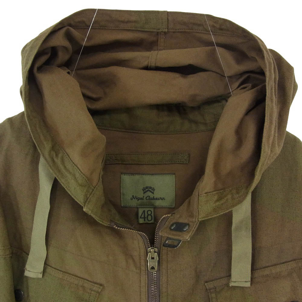 Nigel Cabourn ナイジェルケーボン 8051-00-30006 PARATROOPER JACKET CAMO パラトルーパー フーデッド ジャケット カモ カーキ系 48【中古】
