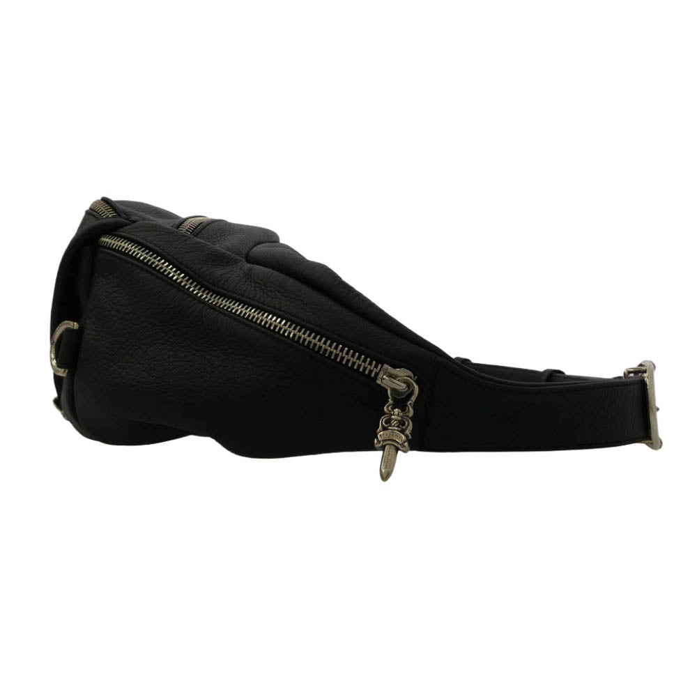 CHROME HEARTS クロムハーツ（原本無） SNAT PACK #1 スナットパック レザー ボディバッグ ウエストバッグ ブラック系【美品】【中古】