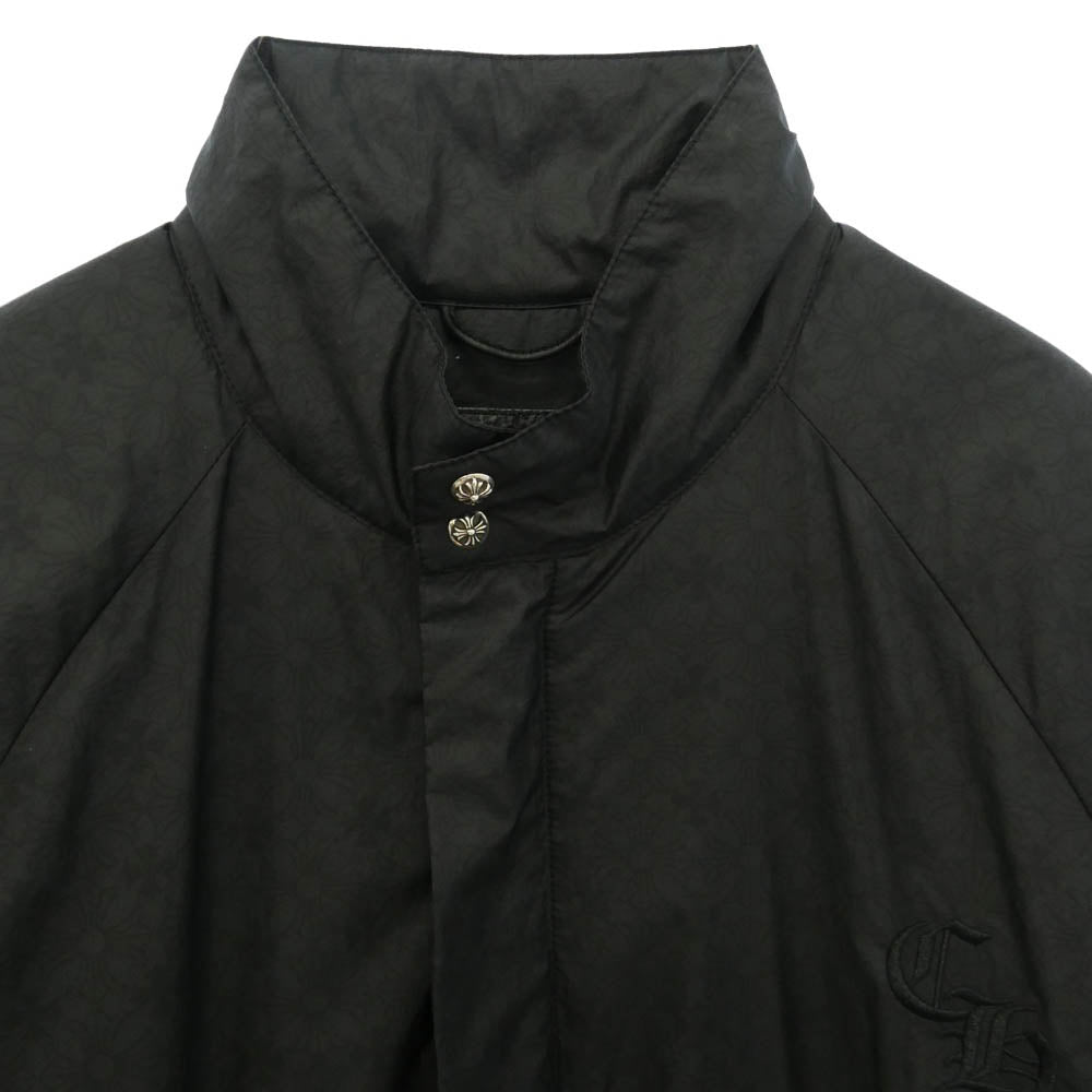CHROME HEARTS クロムハーツ（原本無） 国内正規品 U MATCH POINT NYLN CH刺繍 ダガージップ 総柄 ナイロン 中綿ブルゾン ジャケット ブラック系 L【中古】