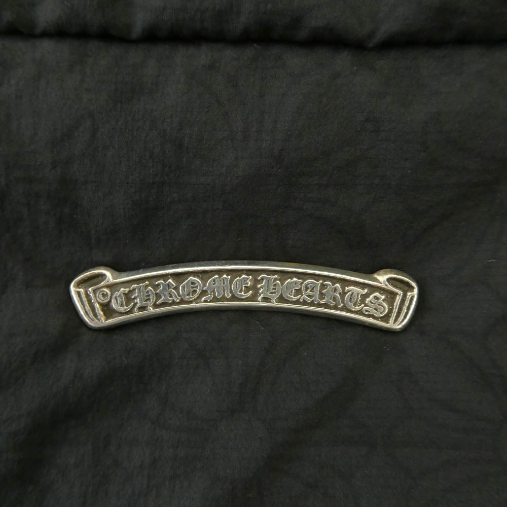 CHROME HEARTS クロムハーツ（原本無） 国内正規品 U MATCH POINT NYLN CH刺繍 ダガージップ 総柄 ナイロン 中綿ブルゾン ジャケット ブラック系 L【中古】