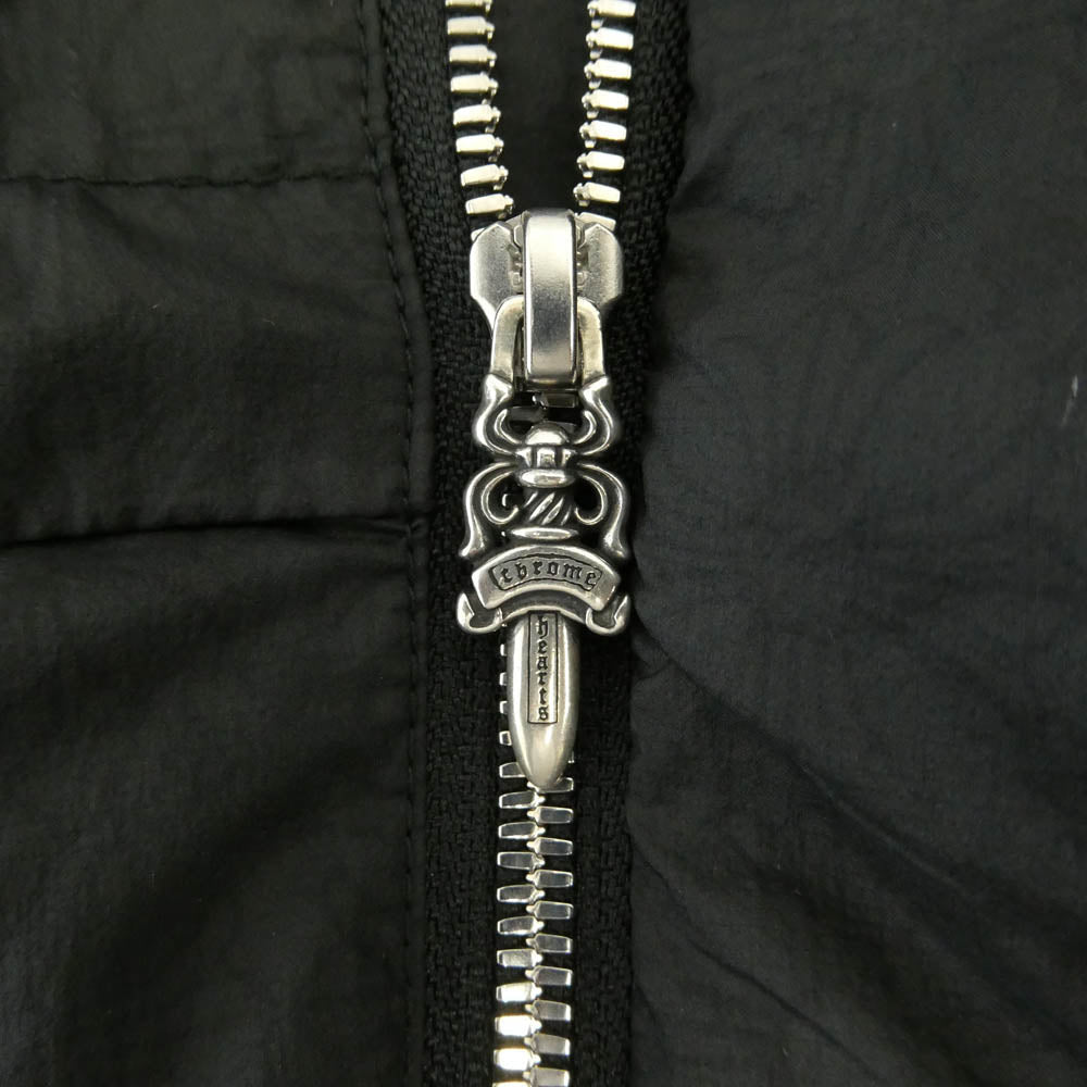 CHROME HEARTS クロムハーツ（原本無） 国内正規品 U MATCH POINT NYLN CH刺繍 ダガージップ 総柄 ナイロン 中綿ブルゾン ジャケット ブラック系 L【中古】