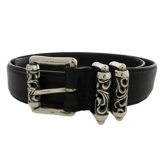 CHROME HEARTS クロムハーツ（原本無） 33inch BLT ROLLER 3PC1.0 1.0inch 3PCローラー レザー ベルト ブラック系 33【中古】