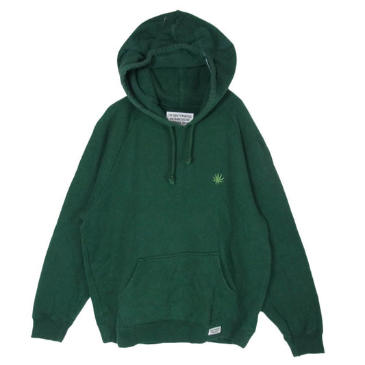 WACKO MARIA ワコマリア リーフ刺? フーディー プルオーバー パーカー グリーン系 XL【中古】
