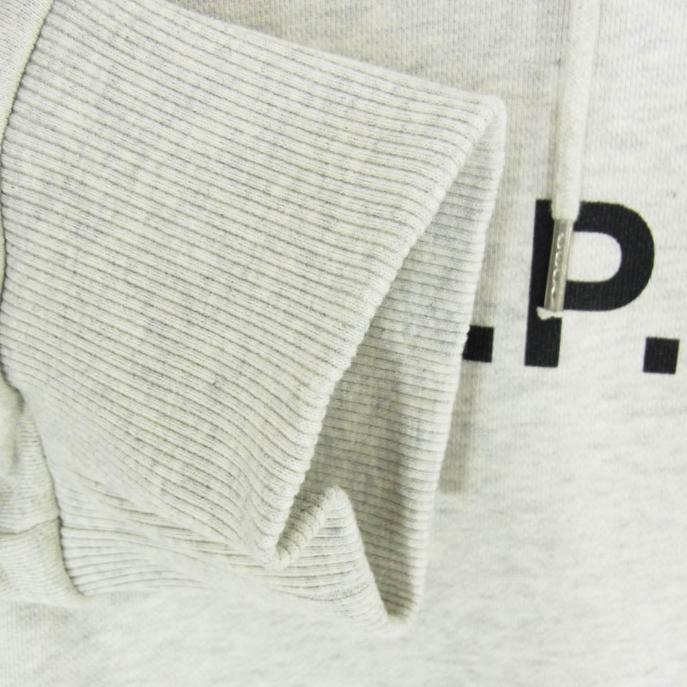 Sacai サカイ 21SS COEN-M27655 × A.P.C HOODIE TAIYO ASH GRAY アーペーセー フーディー タイヨウ ロゴ サイドジップ プルオーバー パーカー グレー系 XL【新古品】【未使用】【中古】