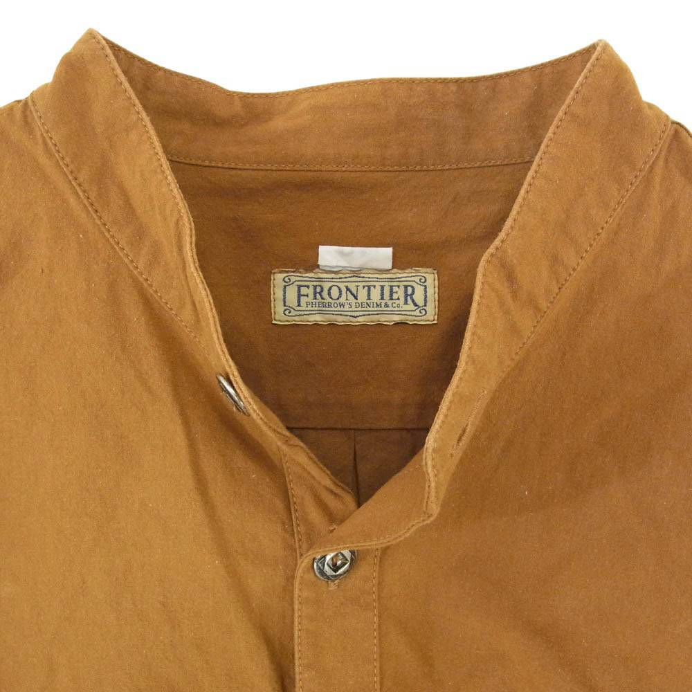 Pherrow's フェローズ FRONTIER フロンティア SERIES BAND COLLAR PULLOVER WORK SHIRT シリーズ バンドカラー プルオーバー ワークシャツ ブラウン系 40【中古】
