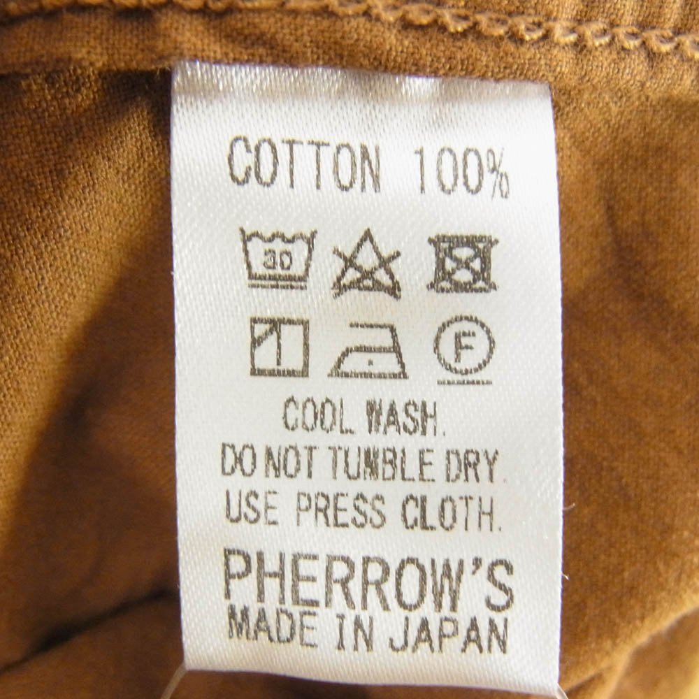 Pherrow's フェローズ FRONTIER フロンティア SERIES BAND COLLAR PULLOVER WORK SHIRT シリーズ バンドカラー プルオーバー ワークシャツ ブラウン系 40【中古】