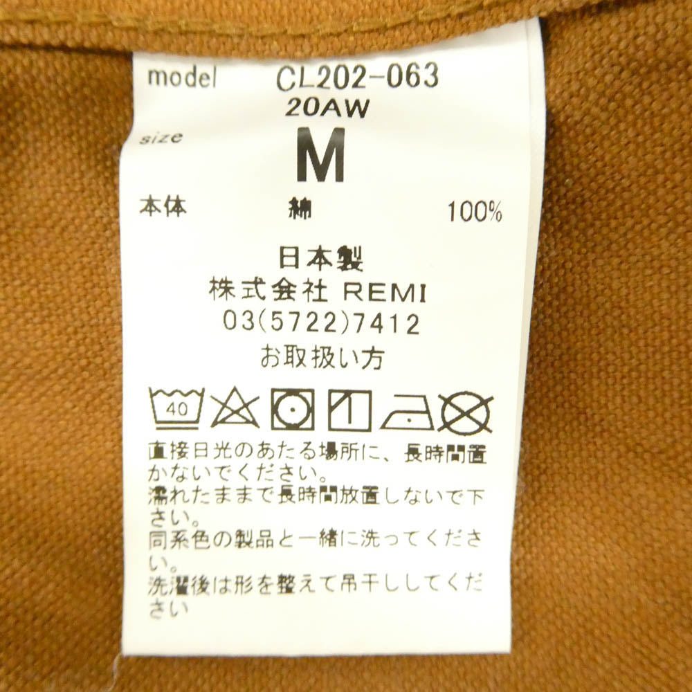 キャルオーライン CL202-063 CLEVELAND JACKET クリーブランド 襟コーデュロイ ワーク ジャケット ブラウン系 M【中古】