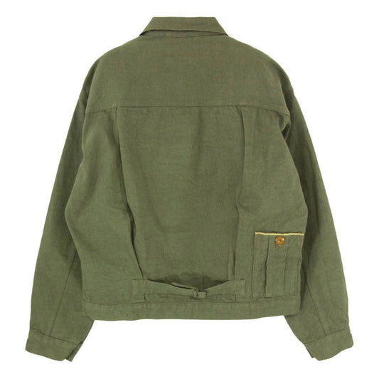 Nigel Cabourn ナイジェルケーボン 25AW 8051-00-30003 日本製 40s DENIM JACKET ジップアップ シンチバック デニムジャケット カーキ系 46【中古】