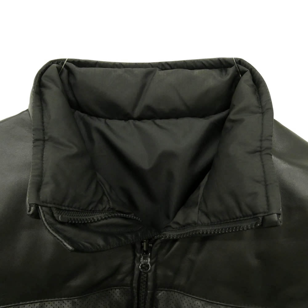 ヘッドポータープラス PORTER ポーター パンチング ラムレザー ダウン ジャケット ブラック系 M【中古】
