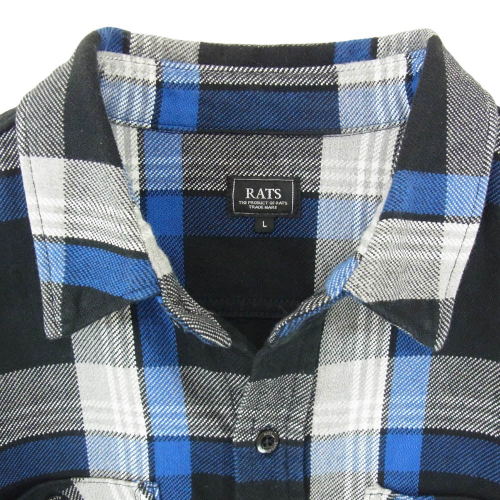 RATS ラッツ 20AW 20'RS-0904 COTTON CHECK SHIRT コットン チェック 長袖 シャツ ブルー系 L【中古】