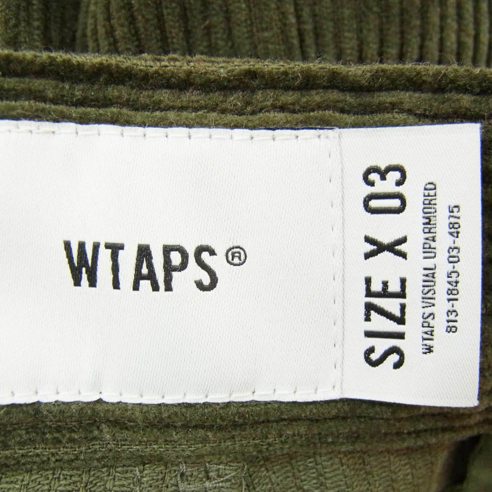 WTAPS ダブルタップス 25AW 252TQDT-PTM05 TRDT1805 Trousers Cotton Corduroy トラウザーズ コットン コーデュロイ パンツ グリーン系 X03【中古】