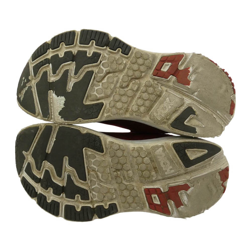 HOKA ONE ONE ホカ オネオネ 1014757 M BONDI 5 ボンダイ 5 ローカット スニーカー レッド系 グレー系 26cm【中古】