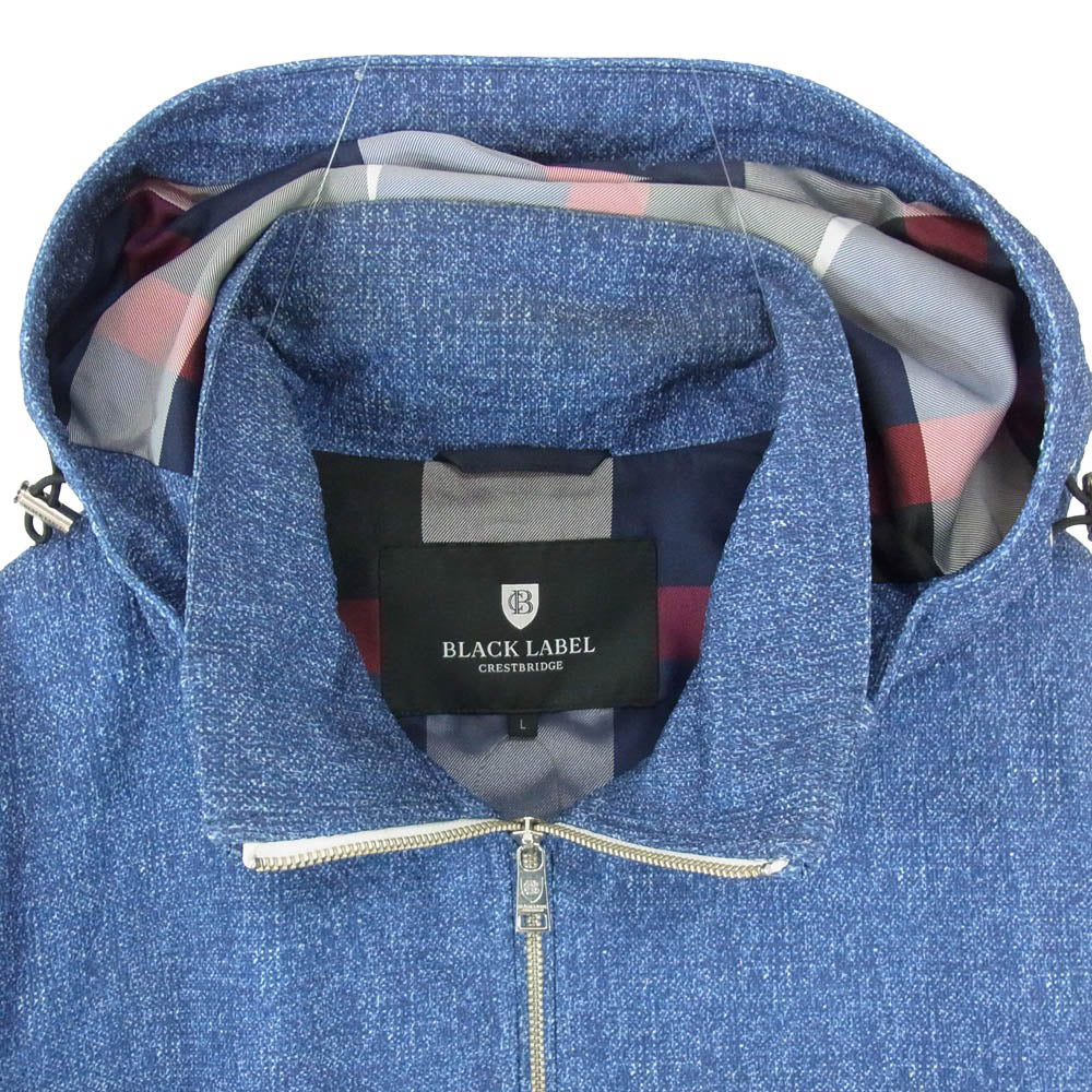 BLACK LABELCRESTBRIDGE ブラックレーベルクレストブリッジ 51F10-310-24 裏地チェック ジップアップパーカー ブルゾン ブルー系 L【中古】