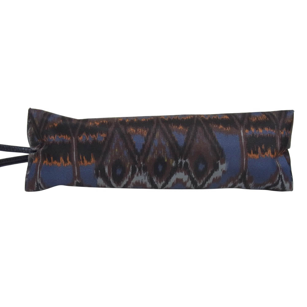 Longchamp ロンシャン 5700002197 IKAT イカット柄 レザー ナイロン ショルダー ポーチ バッグ ネイビー系【中古】