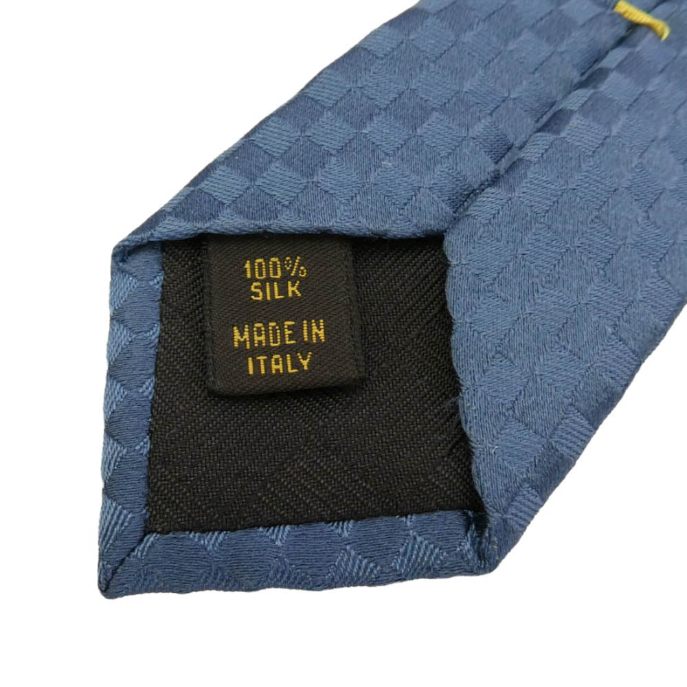 LOUIS VUITTON ルイ・ヴィトン クラヴァット マイクロダミエ LV 刺? シルク ネクタイ ブルー系【中古】