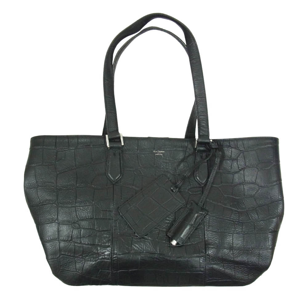 PELLE MORBIDA ペッレモルビダ Maiden Voyage メイデン ヴォヤージュ 型押し レザー トート バッグ ブラック系【中古】