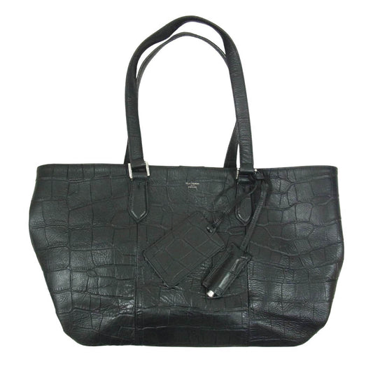 PELLE MORBIDA ペッレモルビダ Maiden Voyage メイデン ヴォヤージュ 型押し レザー トート バッグ ブラック系【中古】