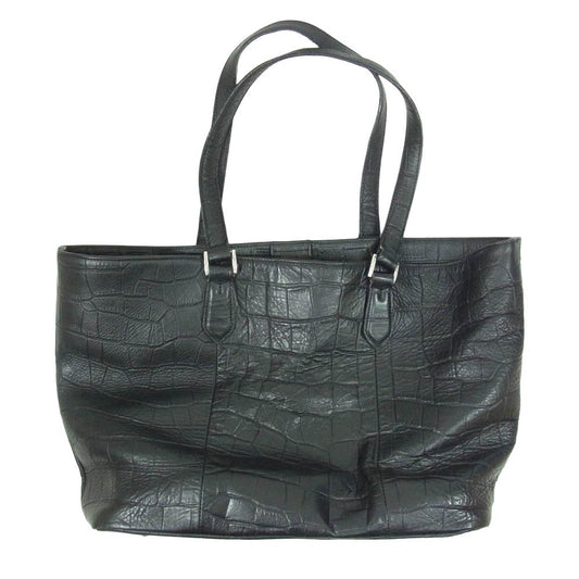 PELLE MORBIDA ペッレモルビダ Maiden Voyage メイデン ヴォヤージュ 型押し レザー トート バッグ ブラック系【中古】
