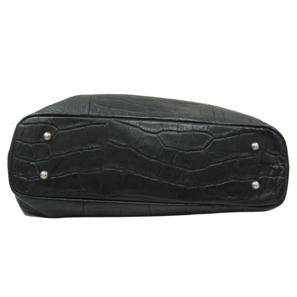 PELLE MORBIDA ペッレモルビダ Maiden Voyage メイデン ヴォヤージュ 型押し レザー トート バッグ ブラック系【中古】