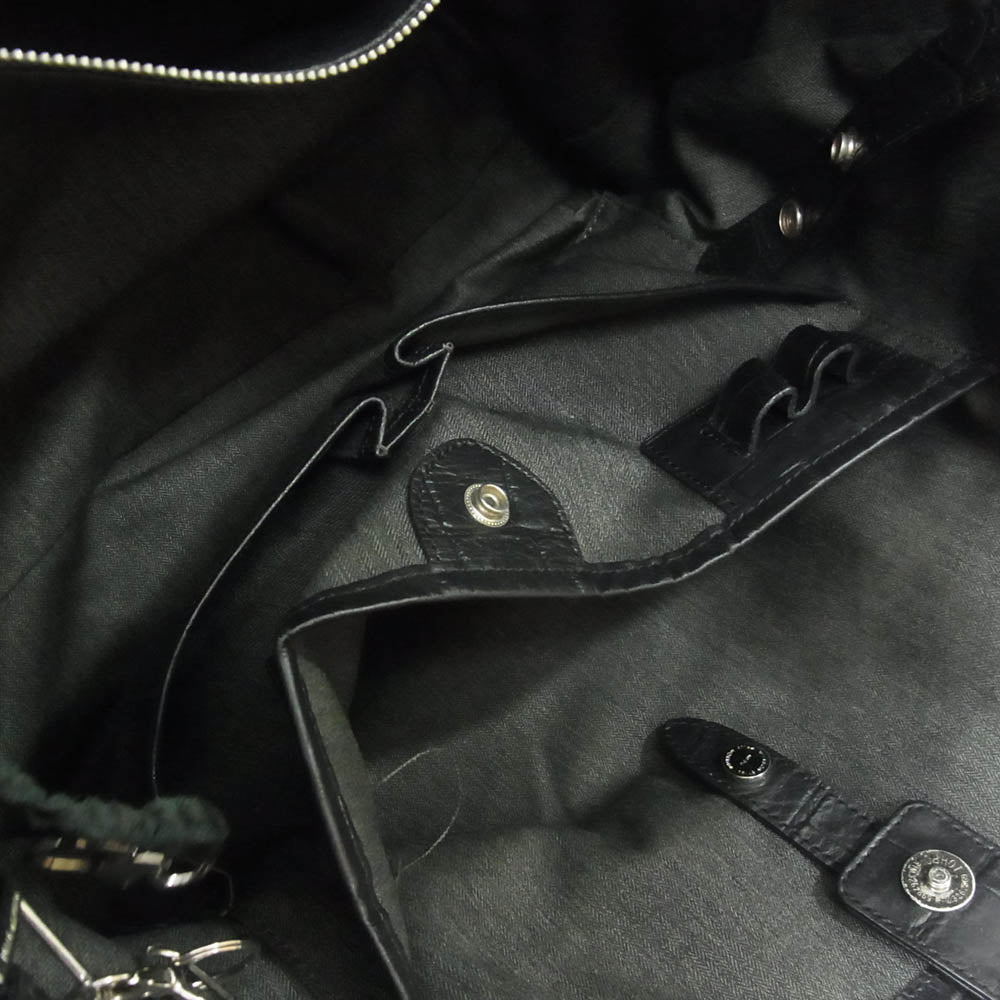 PELLE MORBIDA ペッレモルビダ Maiden Voyage メイデン ヴォヤージュ 型押し レザー トート バッグ ブラック系【中古】