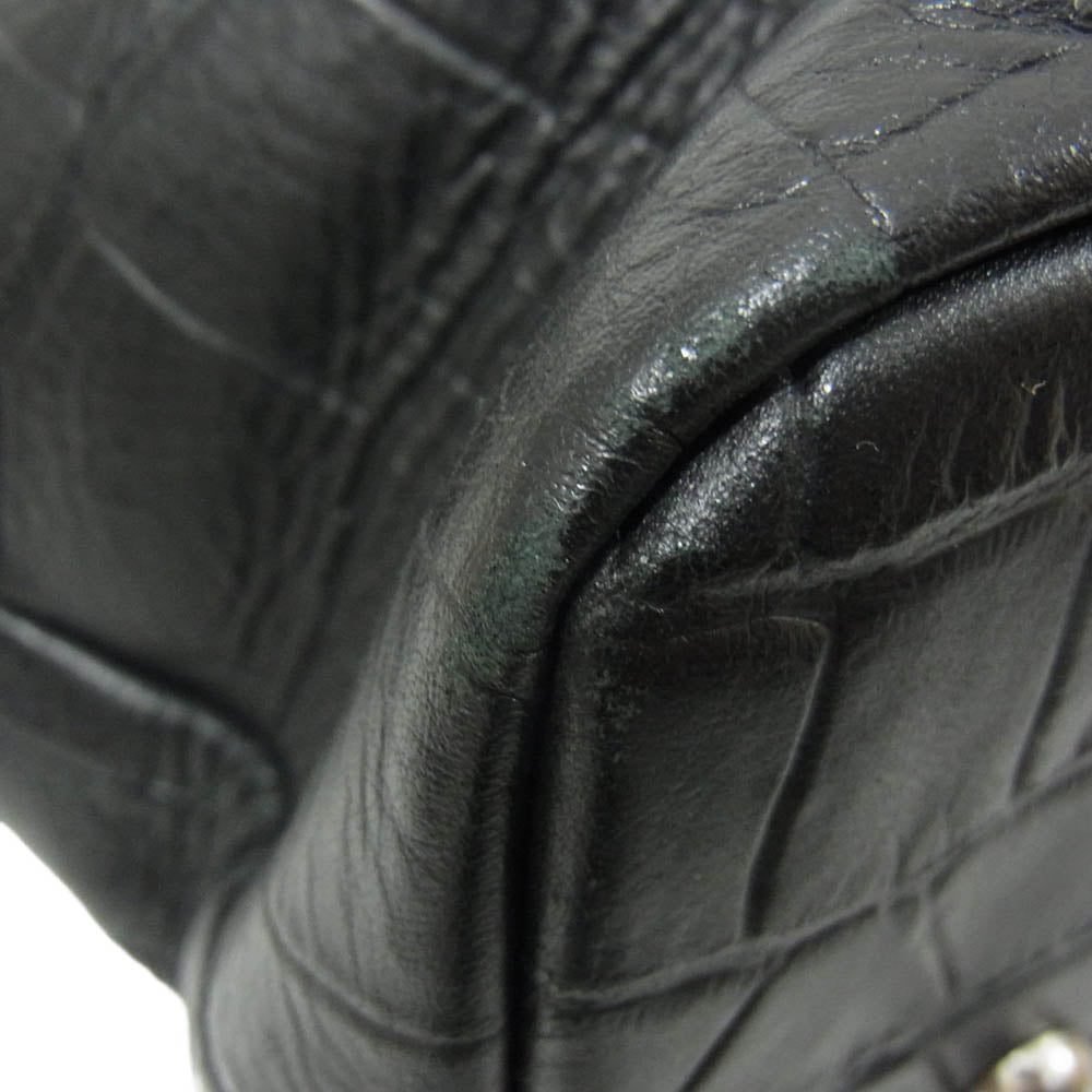 PELLE MORBIDA ペッレモルビダ Maiden Voyage メイデン ヴォヤージュ 型押し レザー トート バッグ ブラック系【中古】