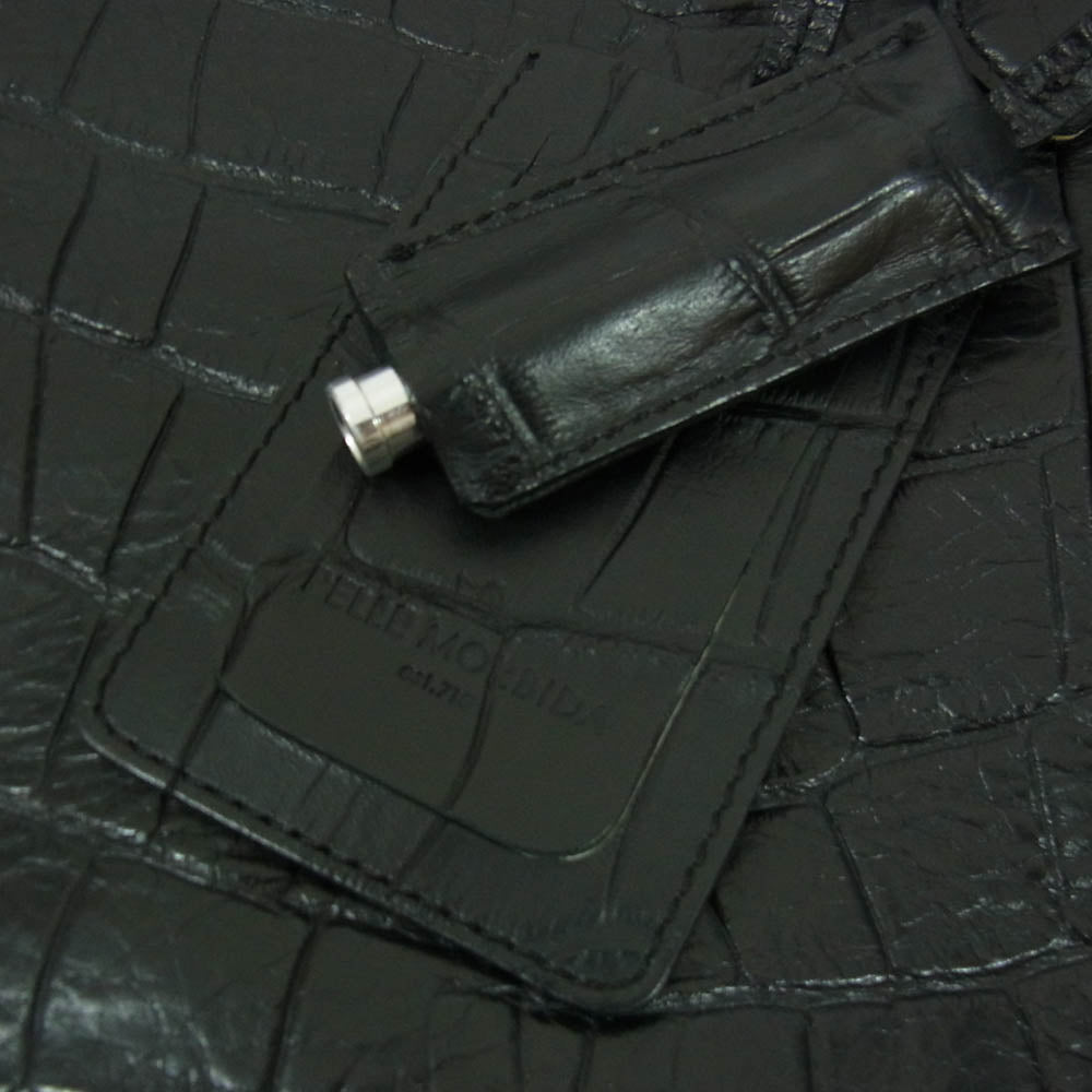 PELLE MORBIDA ペッレモルビダ Maiden Voyage メイデン ヴォヤージュ 型押し レザー トート バッグ ブラック系【中古】