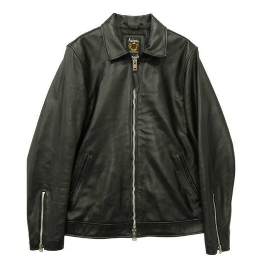 schott ショット 3101054 SINGLE RIDERS LEATHER JACKET ラムスキン 襟付き シングルライダース レザー ジャケット ブラック系 L【中古】
