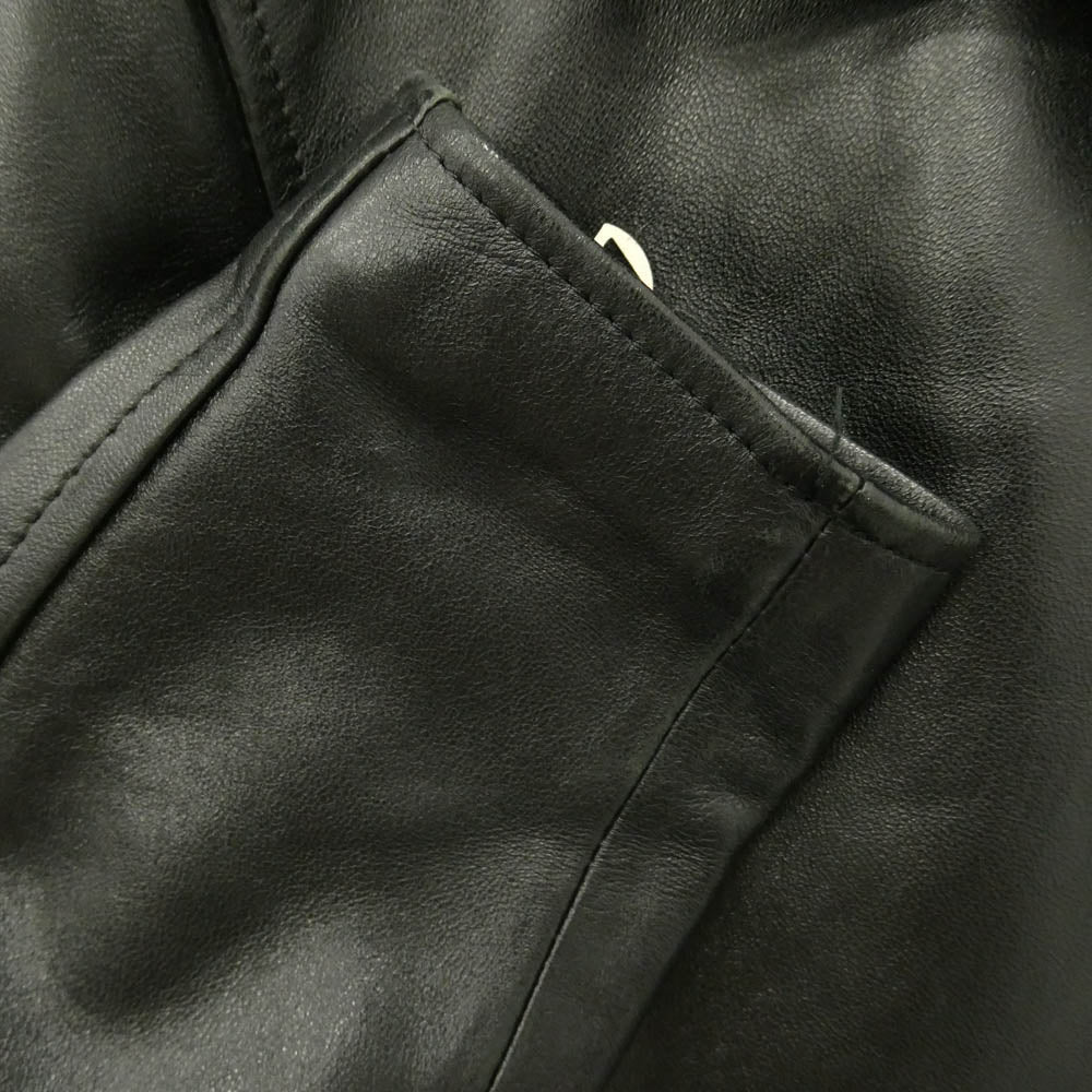 schott ショット 3101054 SINGLE RIDERS LEATHER JACKET ラムスキン 襟付き シングルライダース レザー ジャケット ブラック系 L【中古】