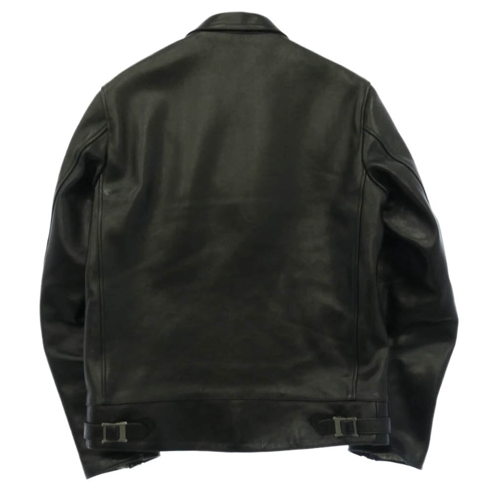 ADDICT CLOTHES アディクトクローズ AD-01 HORSEHIDE SINGLE RIDERS LEATHER JACKET ホースハイド シングル ライダース レザー ジャケット ブラック系 38【中古】