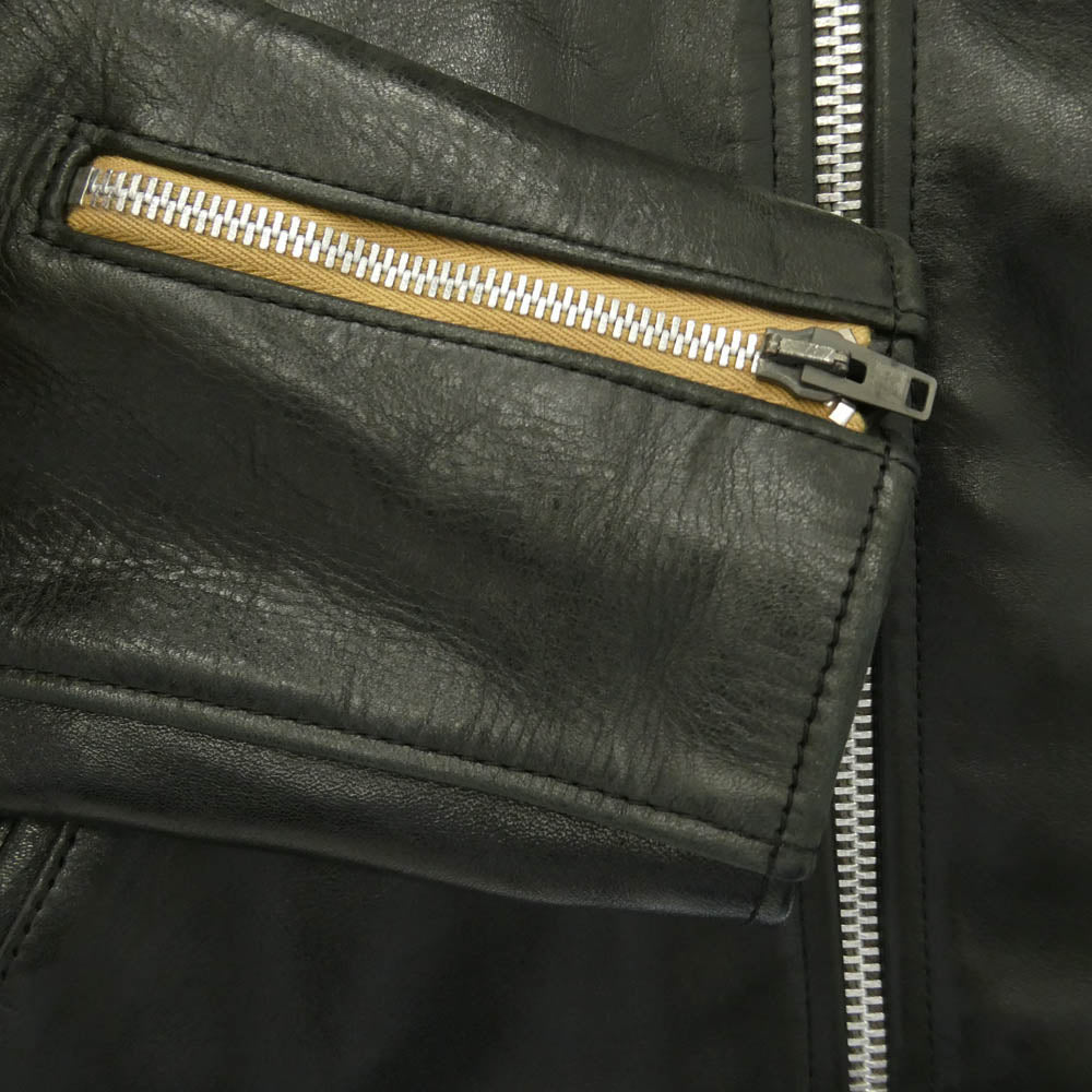 ADDICT CLOTHES アディクトクローズ AD-01 HORSEHIDE SINGLE RIDERS LEATHER JACKET ホースハイド シングル ライダース レザー ジャケット ブラック系 38【中古】