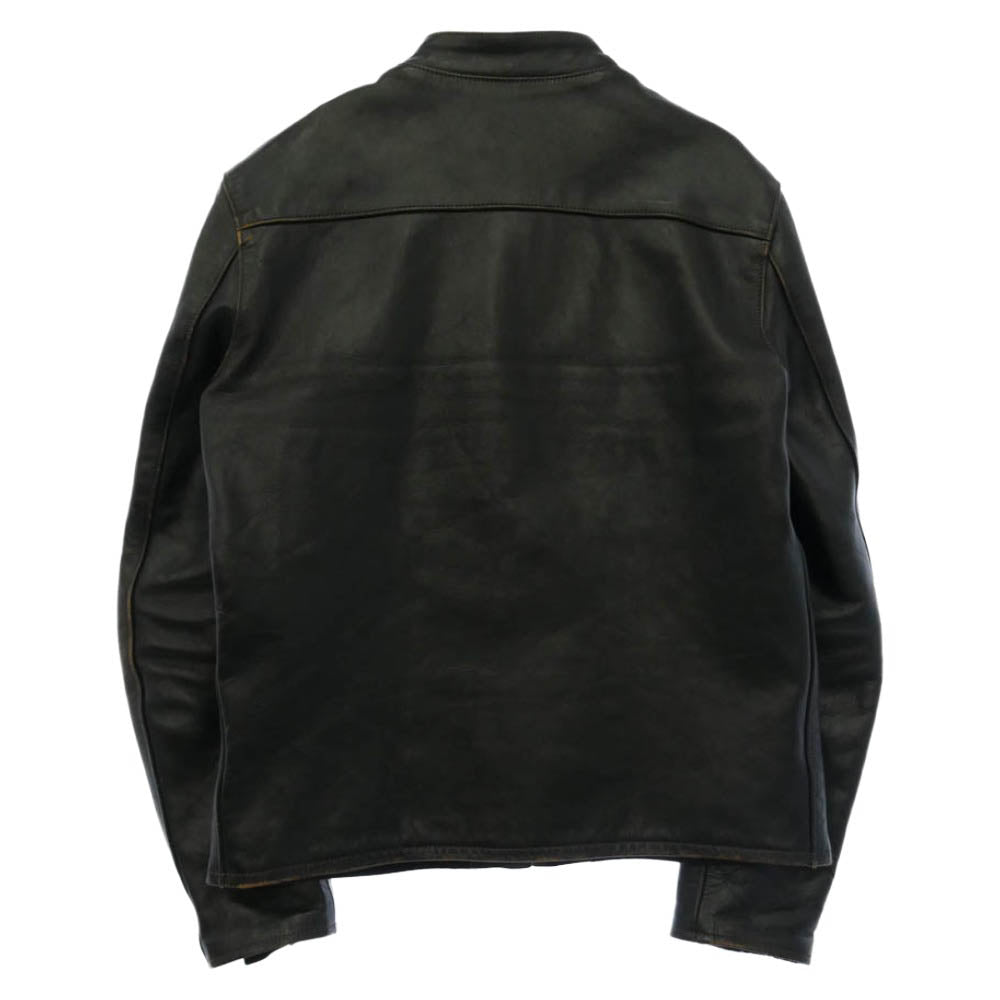 The REAL McCOY'S ザリアルマッコイズ J-100 BUCO HORSEHIDE SINGLE RIDERS LEATHER JACKET ブコ 茶芯 ホースハイド スタンドカラー シングル ライダース レザー ジャケット ブラック系 38【中古】