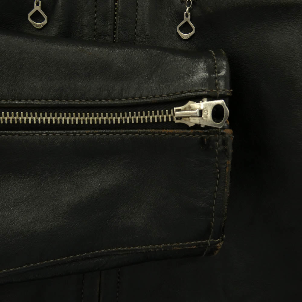 The REAL McCOY'S ザリアルマッコイズ J-100 BUCO HORSEHIDE SINGLE RIDERS LEATHER JACKET ブコ 茶芯 ホースハイド スタンドカラー シングル ライダース レザー ジャケット ブラック系 38【中古】