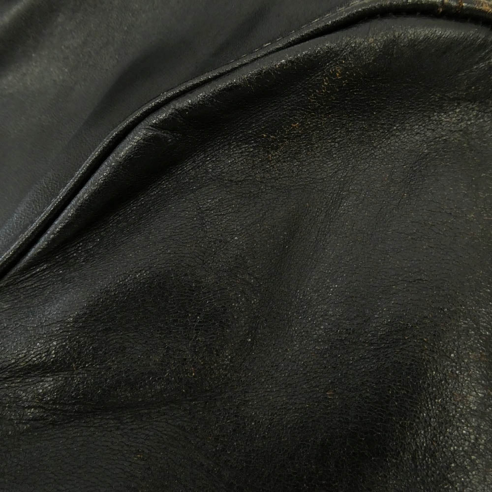 The REAL McCOY'S ザリアルマッコイズ J-100 BUCO HORSEHIDE SINGLE RIDERS LEATHER JACKET ブコ 茶芯 ホースハイド スタンドカラー シングル ライダース レザー ジャケット ブラック系 38【中古】