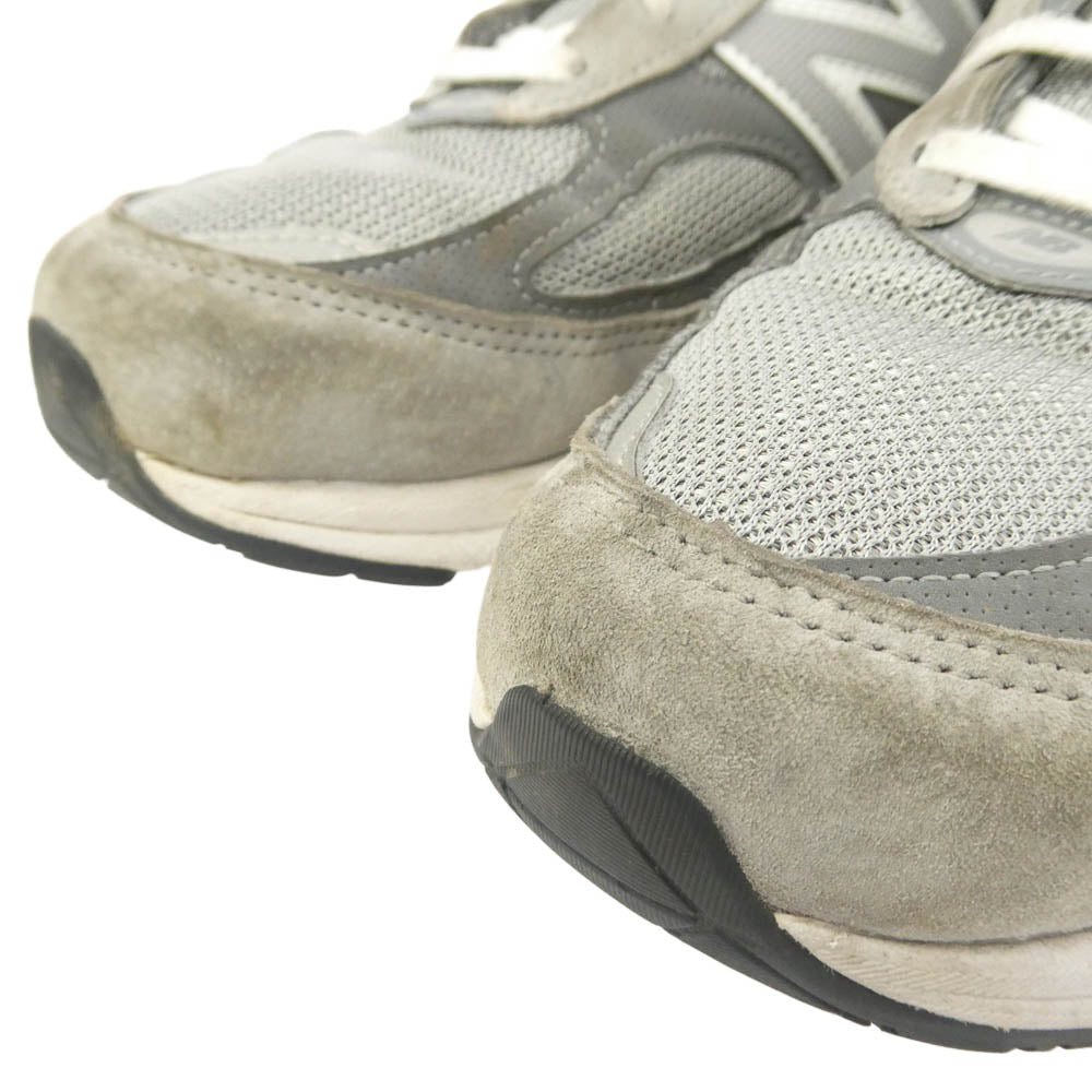 NEW BALANCE ニューバランス M990GL6 USA製 990V6 Gray メッシュ スニーカー グレー系 チャコール系 28cm【中古】