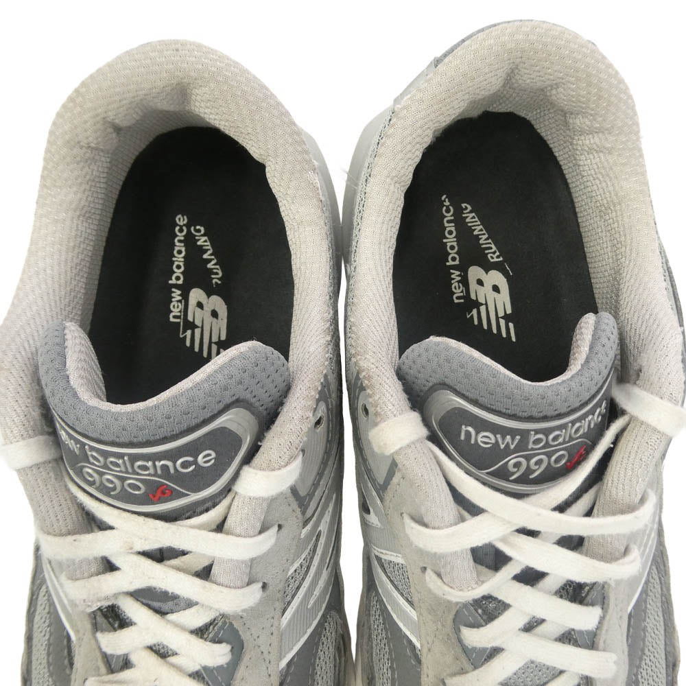 NEW BALANCE ニューバランス M990GL6 USA製 990V6 Gray メッシュ スニーカー グレー系 チャコール系 28cm【中古】