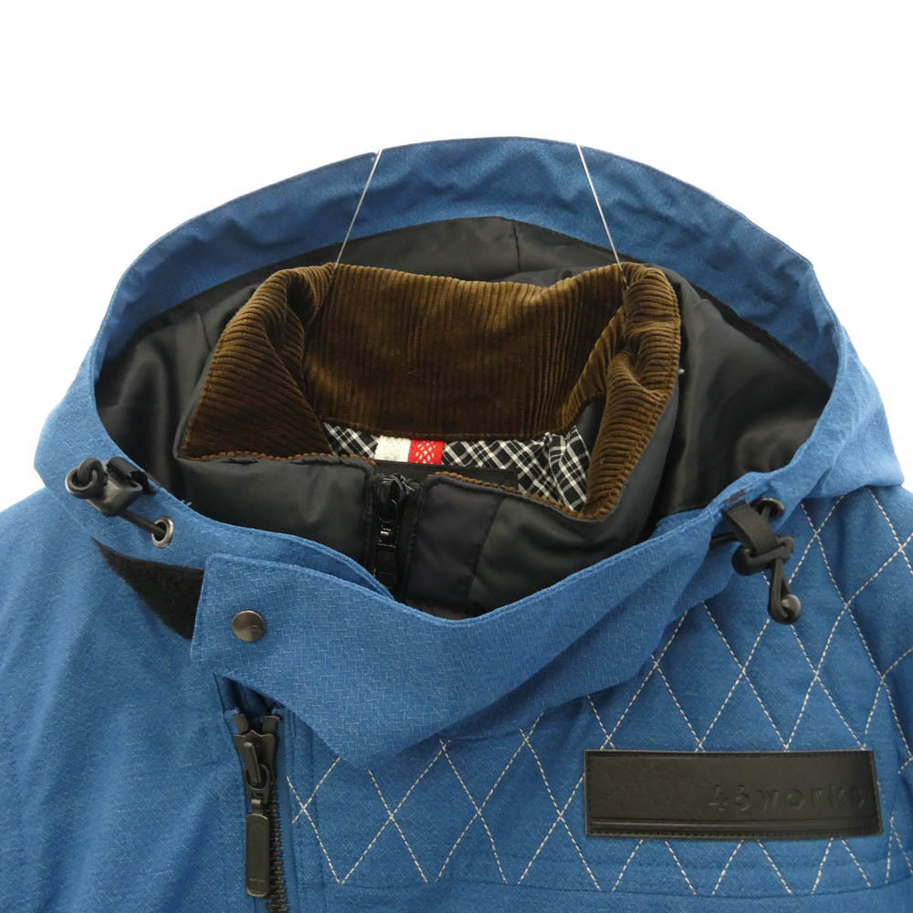 クシタニ K-2882W × 46works WINTER ARCANA JACKET インナー付き ウインター アーカナ フード ジャケット ブルー系 L【中古】