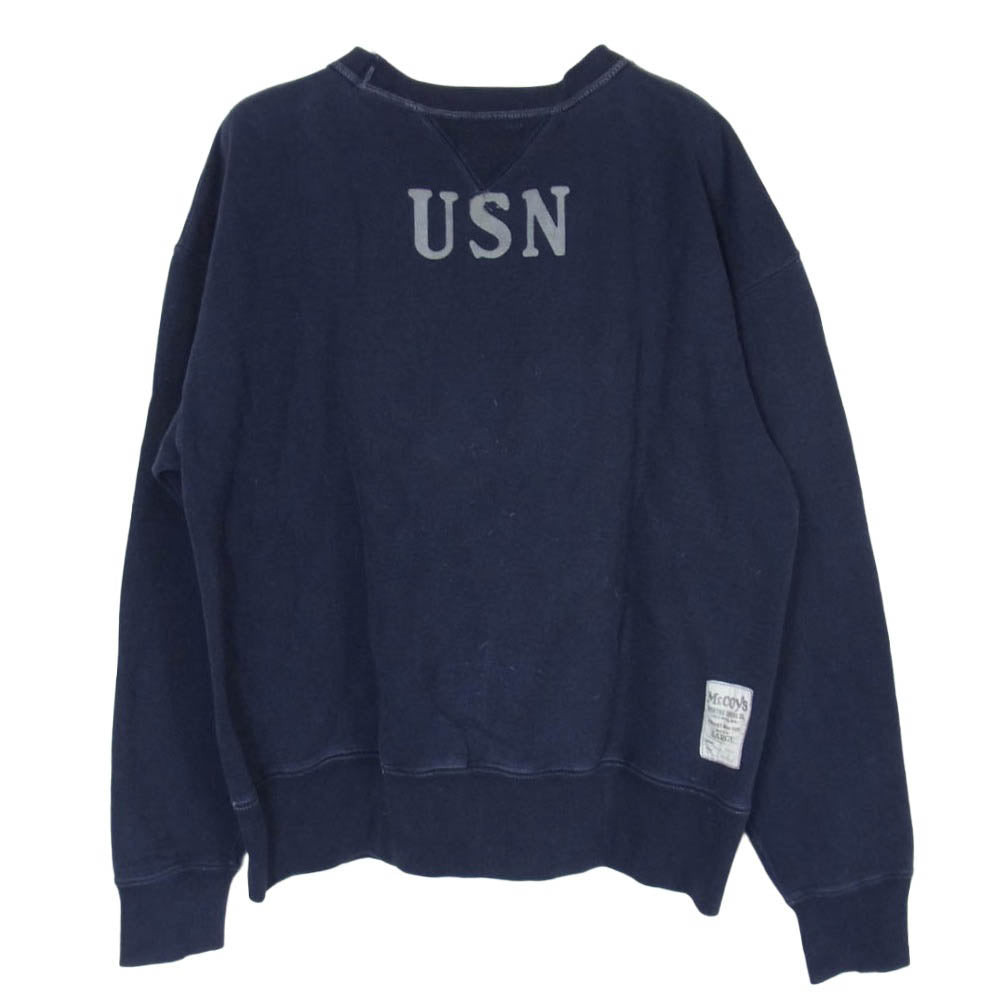 The REAL McCOY'S ザリアルマッコイズ USNロゴ 両V スウェット ネイビー系 L【中古】