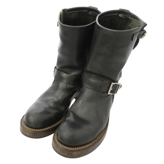 RED WING レッドウィング 2268 08年製 USA製 ソールカスタム スチールトゥ ENGINEER BOOTS エンジニア ブーツ ブラック系 9.5【中古】