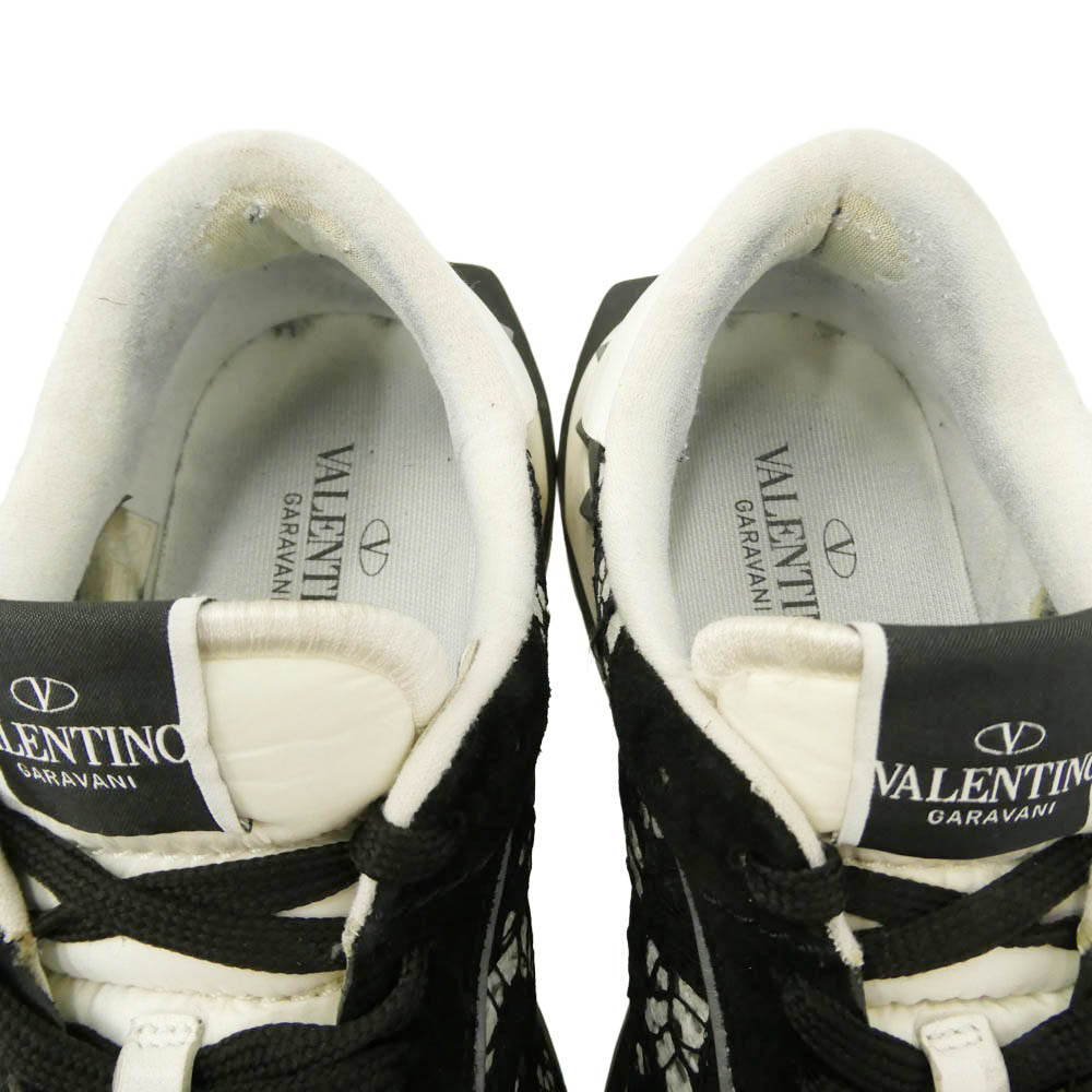 VALENTINO ヴァレンティノ LS X F28 Y2 Garavani ガラヴァーニ Vロゴ レースランナー ローカット スニーカー ブラック系 ホワイト系 40【中古】