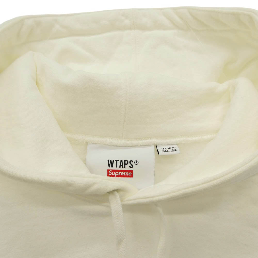 Supreme シュプリーム WTAPS ダブルタップス 21AW × WTAPS ダブルタップス Sic'em! Hooded Sweatshirt シリエム フーデッド スウェットシャツ フーディー パーカー ホワイト系 L【中古】