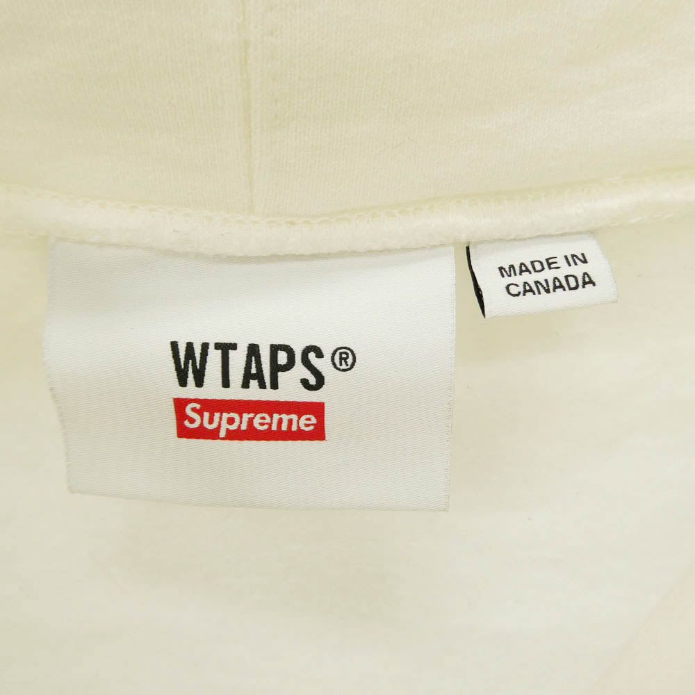 Supreme シュプリーム WTAPS ダブルタップス 21AW × WTAPS ダブルタップス Sic'em! Hooded Sweatshirt シリエム フーデッド スウェットシャツ フーディー パーカー ホワイト系 L【中古】