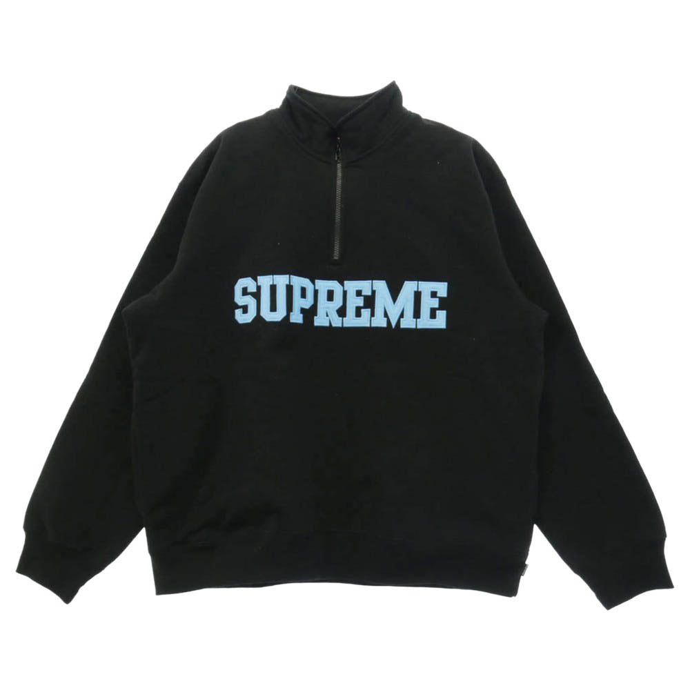 Supreme シュプリーム 24AW Collegiate Half Zip Pullover カレッジエイト ハーフジップ プルオーバー スウェット ブラック系 L【中古】