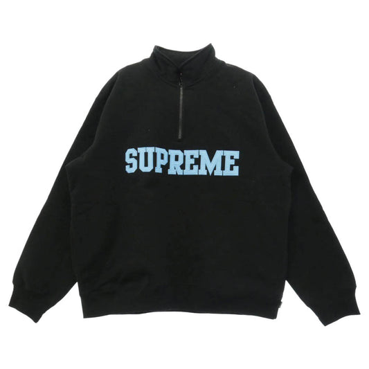 Supreme シュプリーム 24AW Collegiate Half Zip Pullover カレッジエイト ハーフジップ プルオーバー スウェット ブラック系 L【中古】