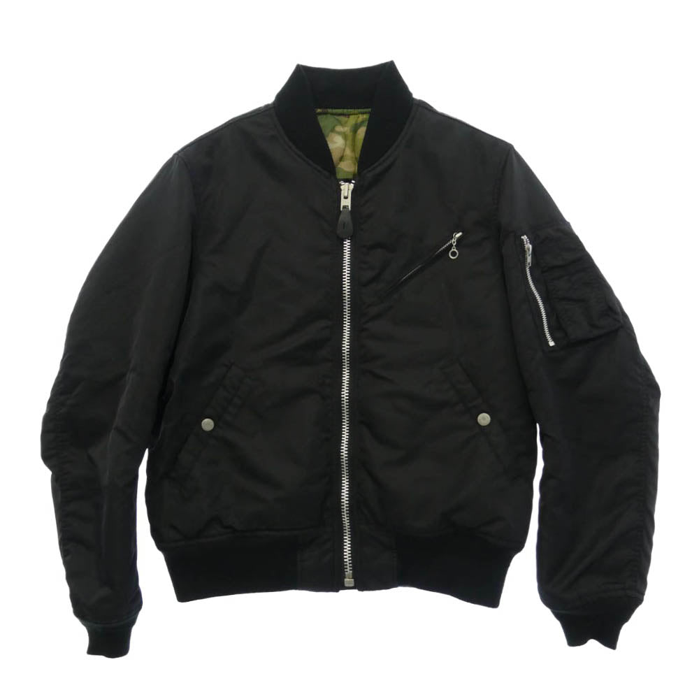 schott ショット 3142022 REVERSIBLE MA-1 リバーシブル カモ フライト ジャケット ブルゾン ブラック系 マルチカラー系 M【中古】