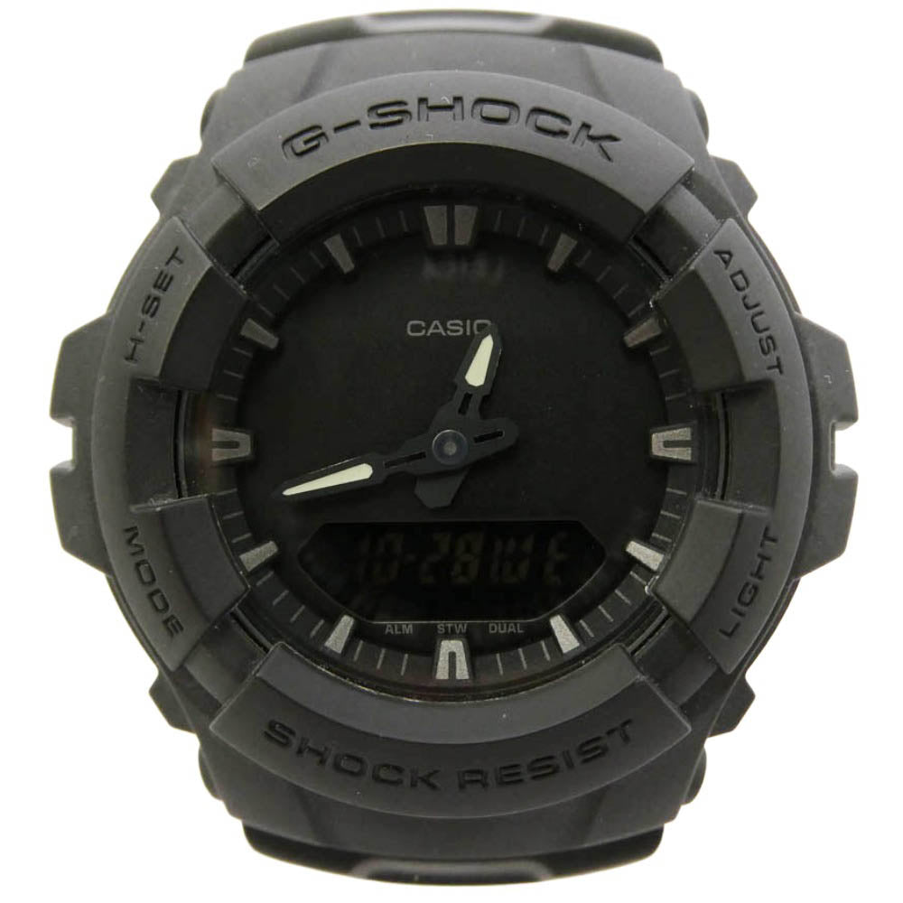 CASIO G-SHOCK カシオ ジーショック G-100BB-1AJF Matte Black Analog Digital Combination Watch マットオールブラック アナログ デジタル コンビモデル クォーツ 腕時計 ウォッチ ブラック系【中古】