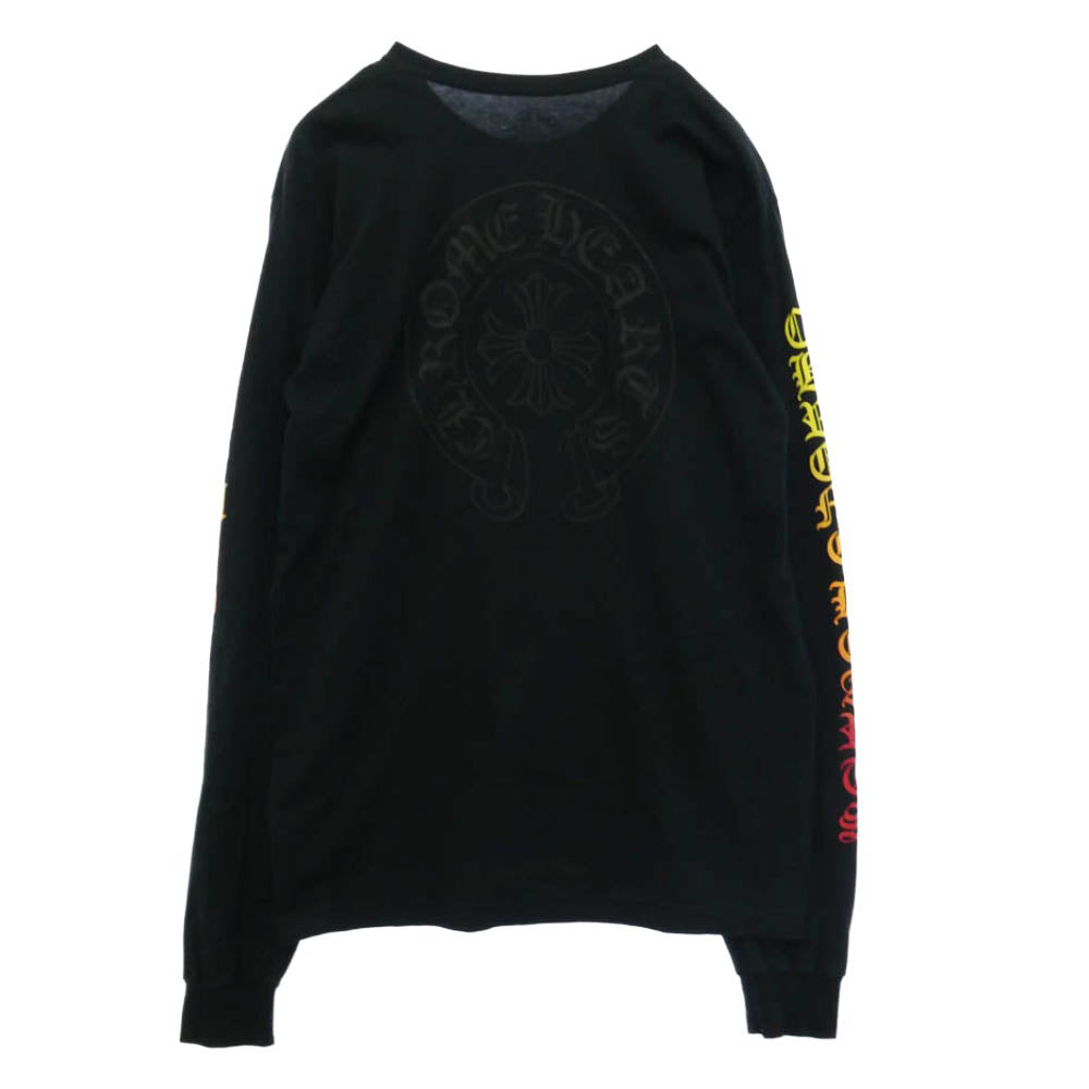 CHROME HEARTS クロムハーツ（原本無） 2212-304-0228 Back Horseshoe Gradient Sleeve L/S Tee バック ホースシュー グラデーション 袖プリント 長袖 Tシャツ ブラック系 XL【中古】