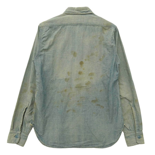 JELADO ジェラード CT11109 USED加工 Naval shirts vintage finish ネイバル シャツ ヴィンテージ フィニッシュ 長袖 デニム シャツ ライトブルー系 XS【中古】
