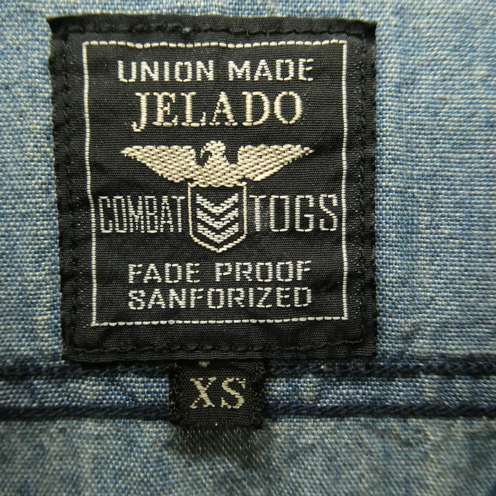 JELADO ジェラード CT11109 USED加工 Naval shirts vintage finish ネイバル シャツ ヴィンテージ フィニッシュ 長袖 デニム シャツ ライトブルー系 XS【中古】