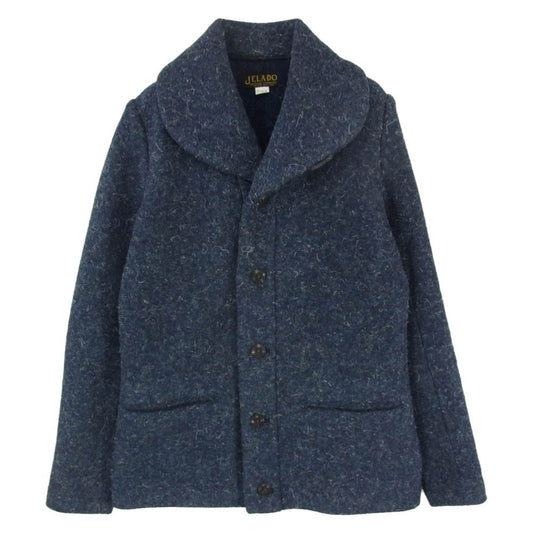 JELADO ジェラード Rats gown 20s ベース ラッツ ガウン ショールカラー カーディガン ジャケット ネイビー系 34【中古】