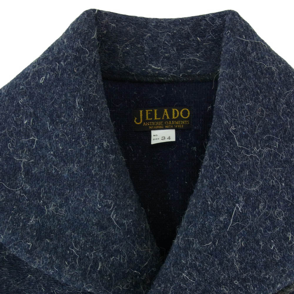 JELADO ジェラード Rats gown 20s ベース ラッツ ガウン ショールカラー カーディガン ジャケット ネイビー系 34【中古】
